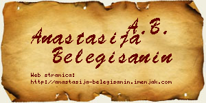 Anastasija Belegišanin vizit kartica